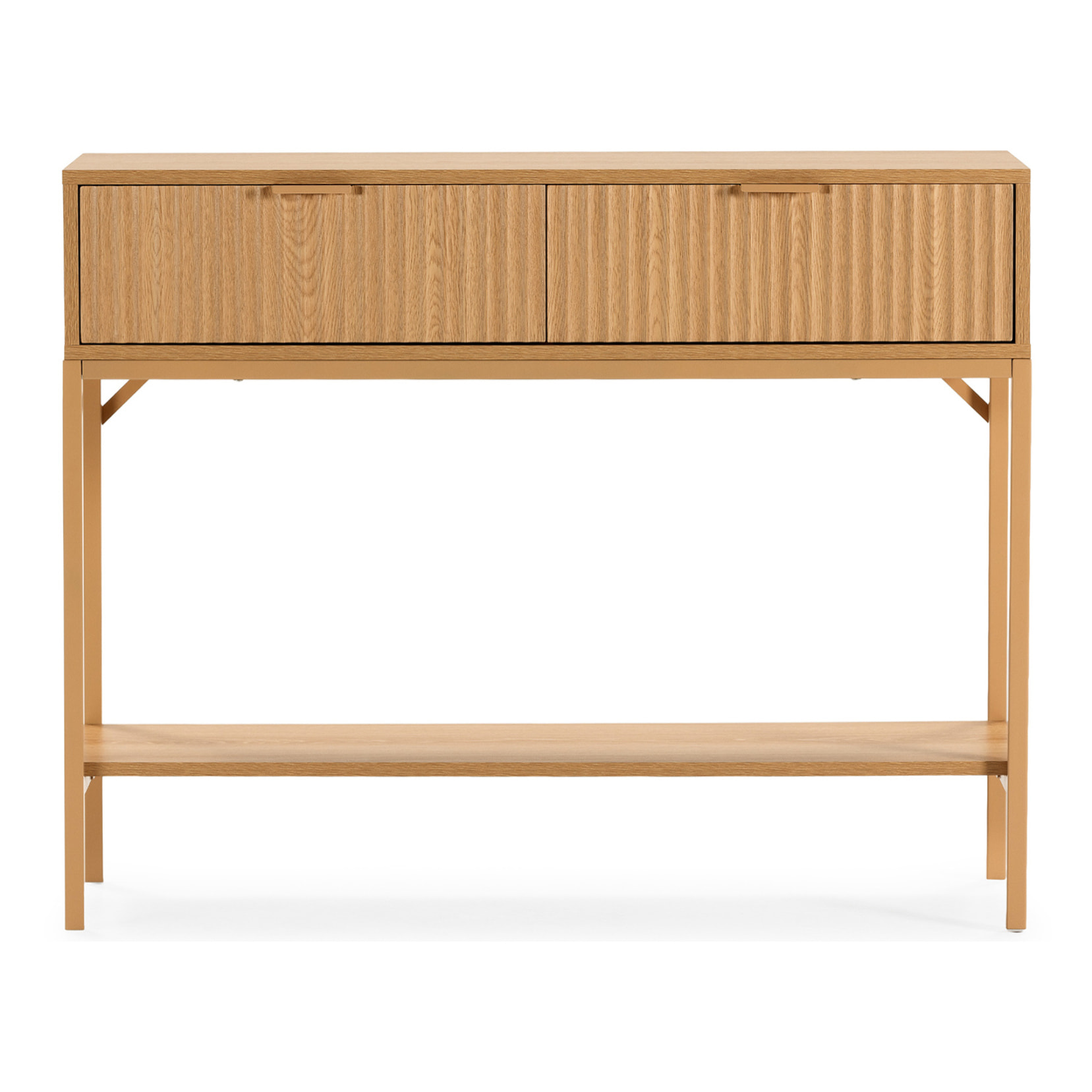 Mesa consola Lluvia 2 cajones efecto Roble