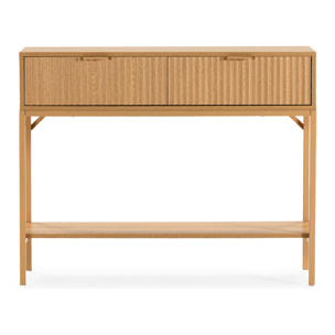 Mesa consola Lluvia 2 cajones efecto Roble