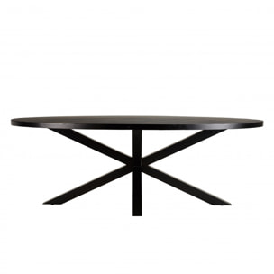 BASILE - Table à manger 220x110cm effet pierre motifs dorés