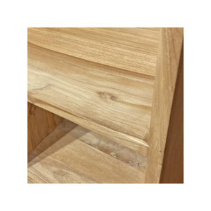 Etagère 2 cases cubes de rangement 137 x 47 cm bois de teck massif - ROMA