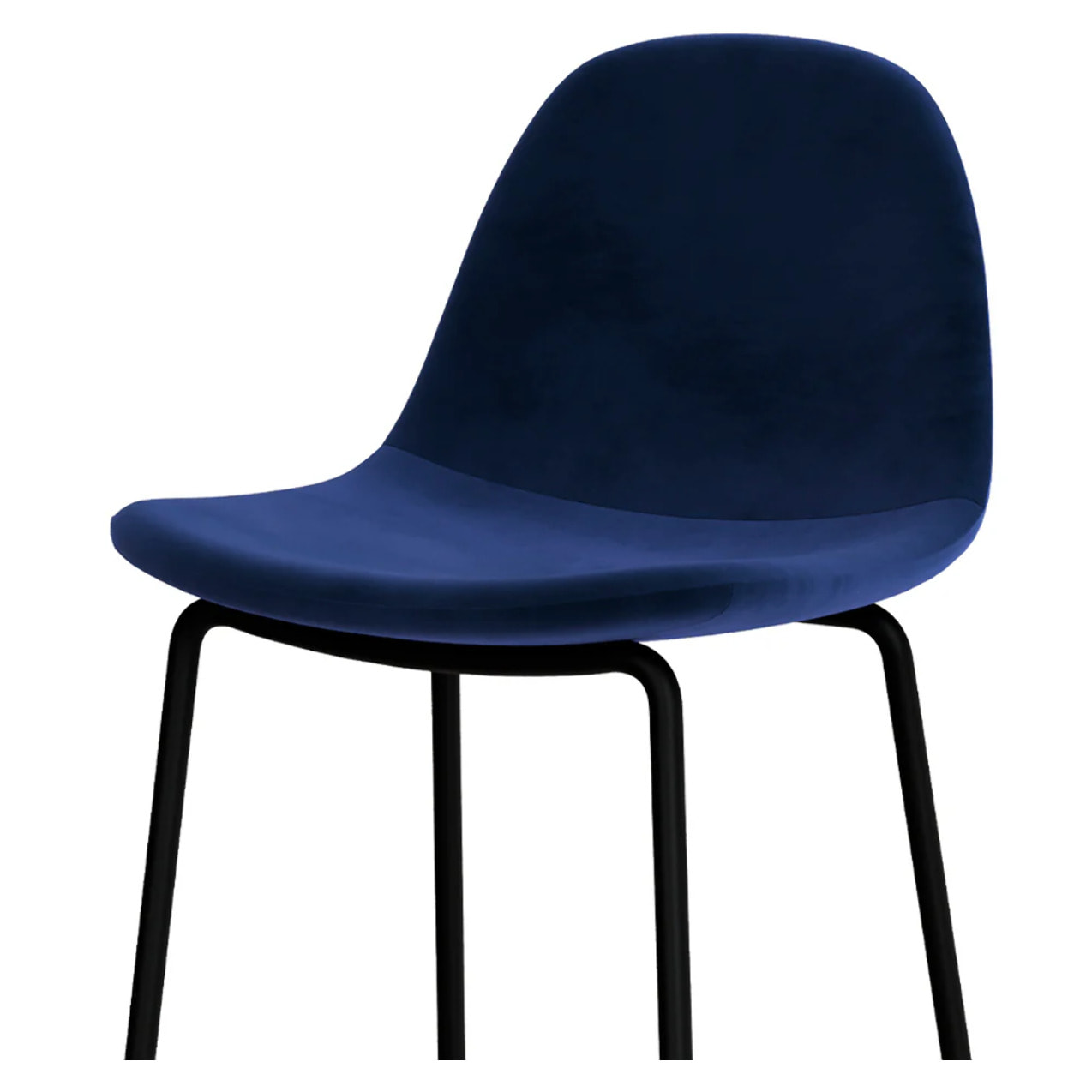 Lot de 2 chaises pour îlot central 65 cm en velours bleu foncé - Henrik