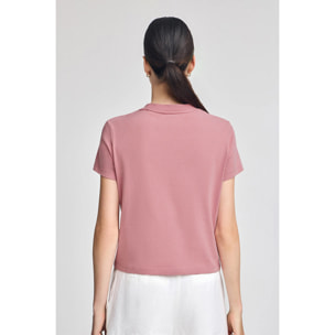 Maglietta Tori rosa cipria con logo Minimal Combo Polo Club