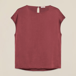 Oltre - Blusa in raso di viscosa - Bordeaux