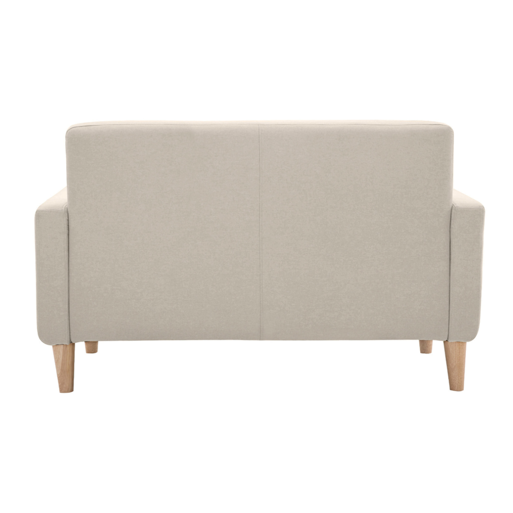 Canapé scandinave 2 places en tissu beige et bois clair LUNA
