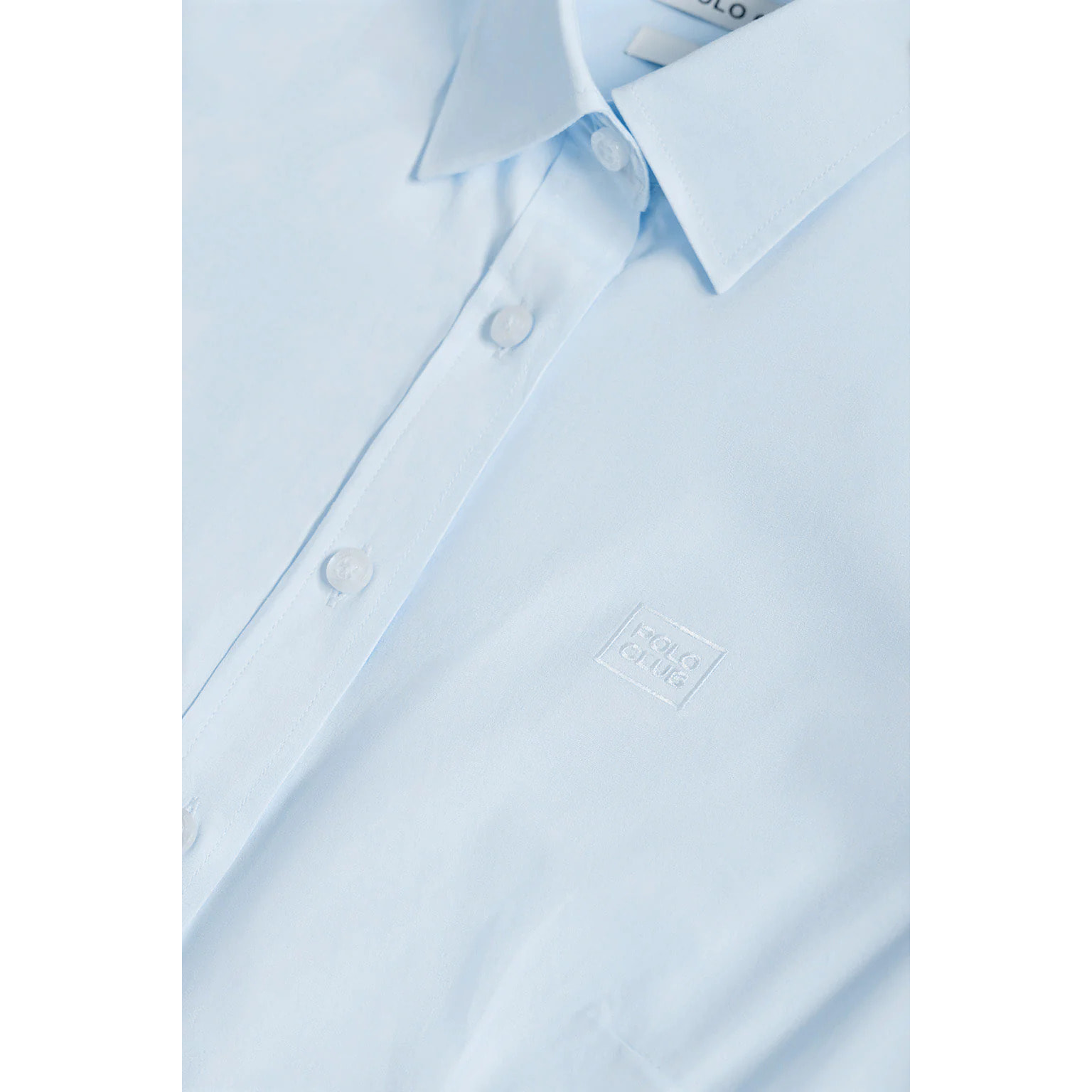 Camisa azul celeste Slim fit de popelín con logo