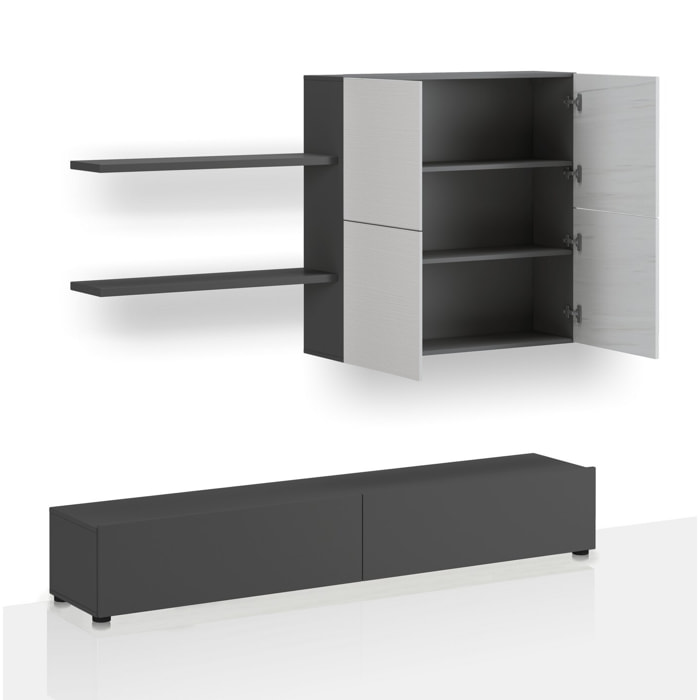 Oresteluchetta Parete soggiorno CARDIFF GRAPHITE LARICE