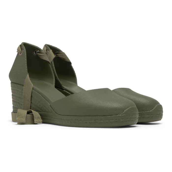 Alpargatas de cuña de mujer Careen en goma eva natural y sostenible con cierre de cintas