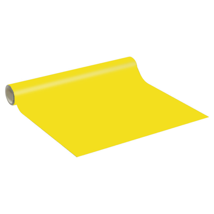 Rouleau adhésif décoratif Vinyle au Mètre - Jaune canari - Sticker Lavable Imperméable Mur Cuisine Meubles