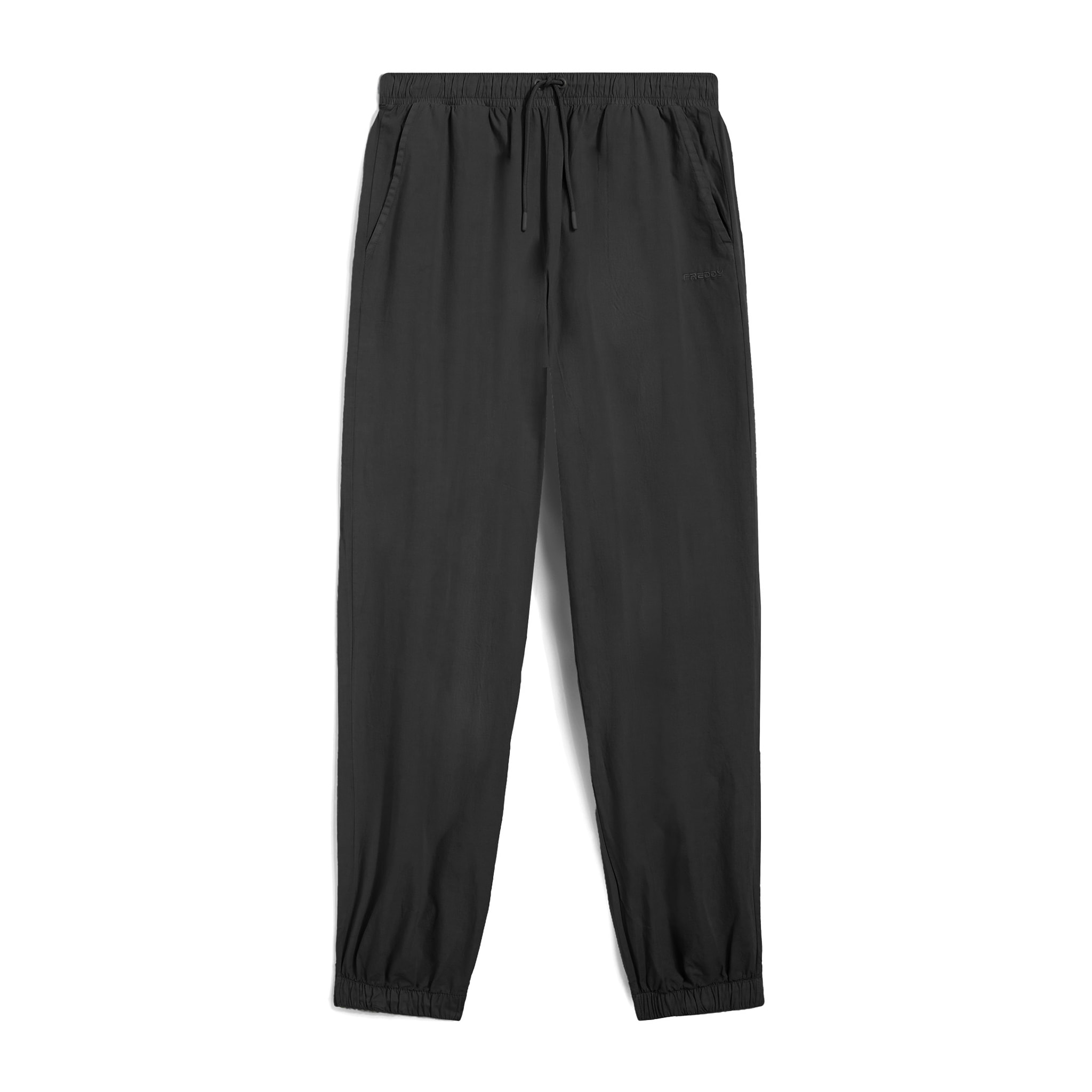 Pantaloni joggers donna in tessuto popeline tinto in capo