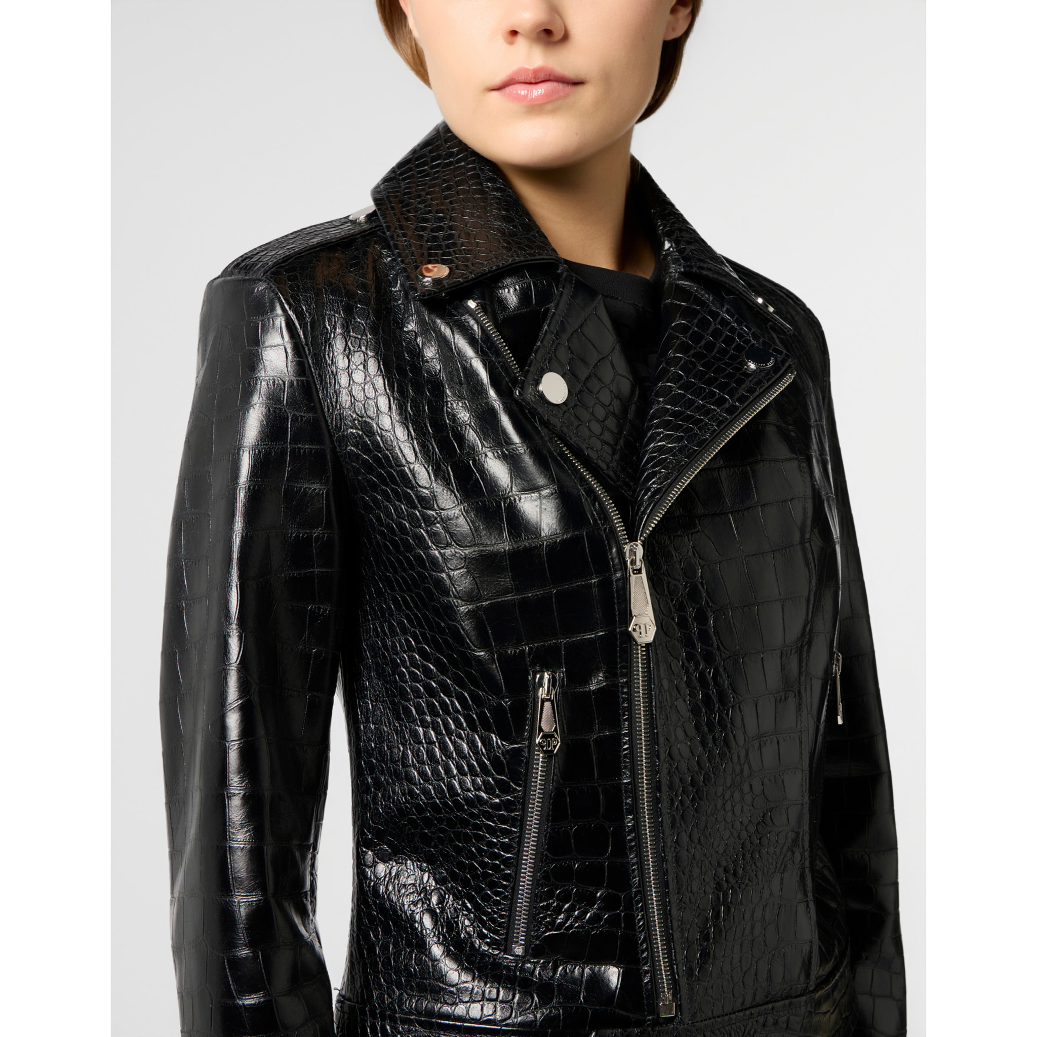 PHILIPP PLEIN Biker Jacket Cocco