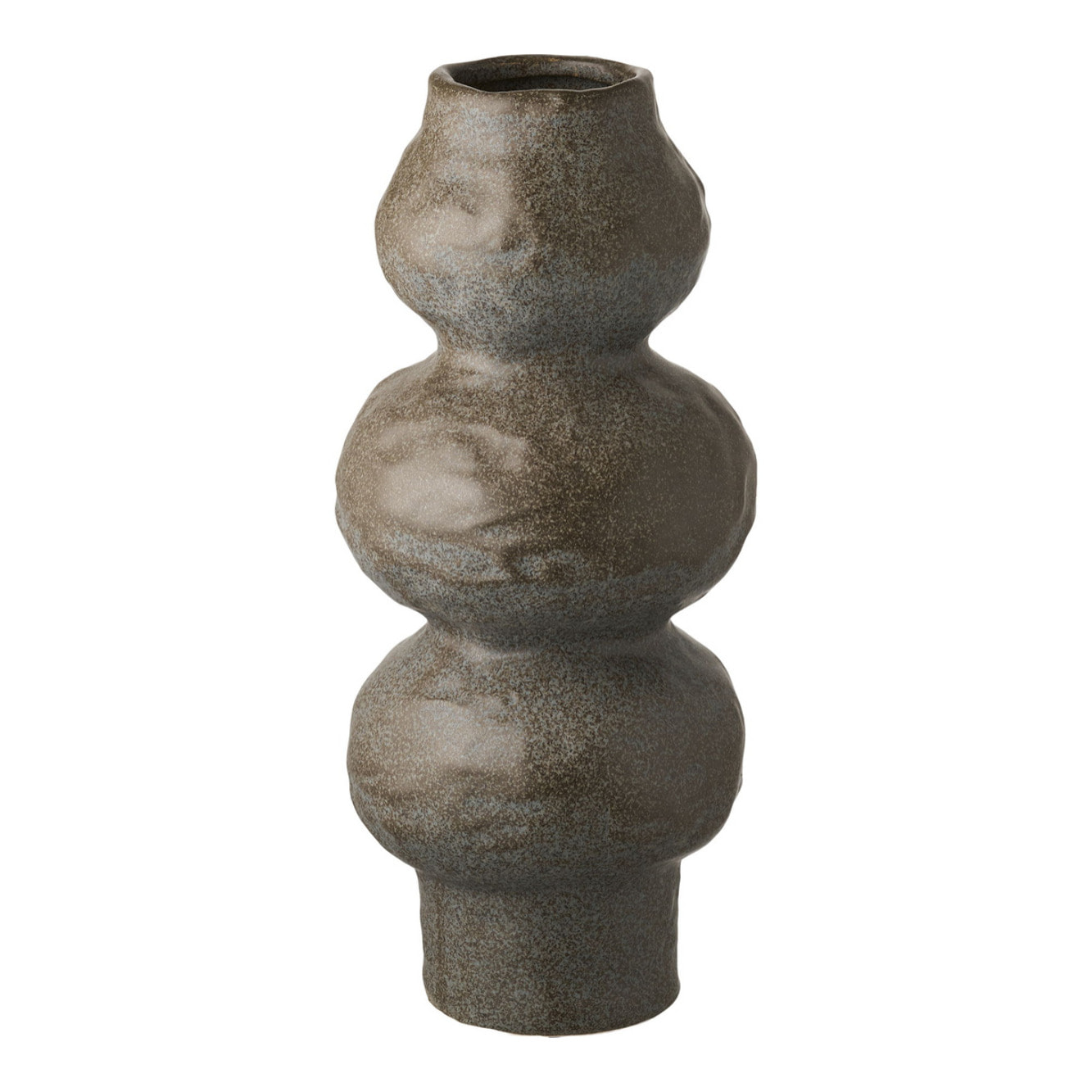 Vaso in ceramica grigio scuro a sfere sovrapposte ø14,5x33,5 cm