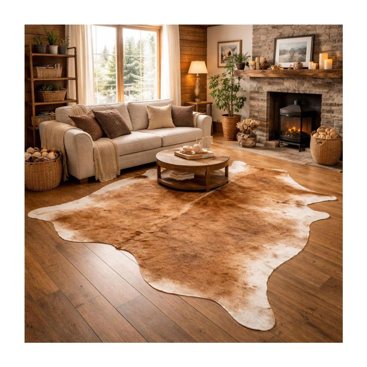 Tapis peau de vache kilm fait à la main SAHA