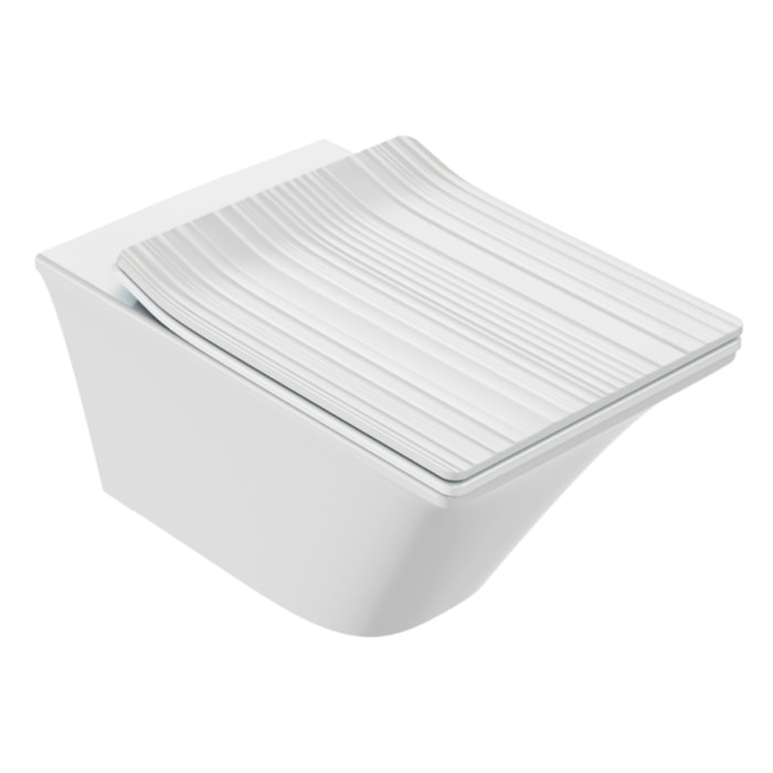 Cuvette WC suspendu sans bride Grands Boulevards avec abattant frein de chute extra-plat déclipsable