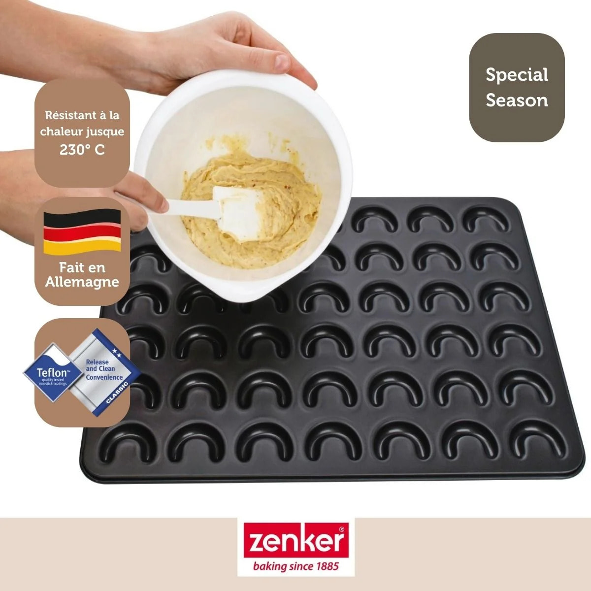 Lot de 2 plaques pâtisserie 42/32 cm en acier Spécial créative Spécial créative Zenker  Spécial créative