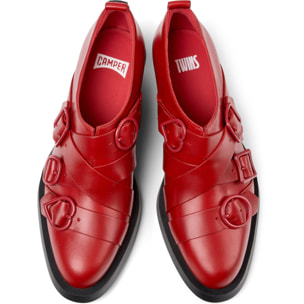 Zapatos de cordones - CAMPER Bonnie Twins - Rojo - Cuero liso
