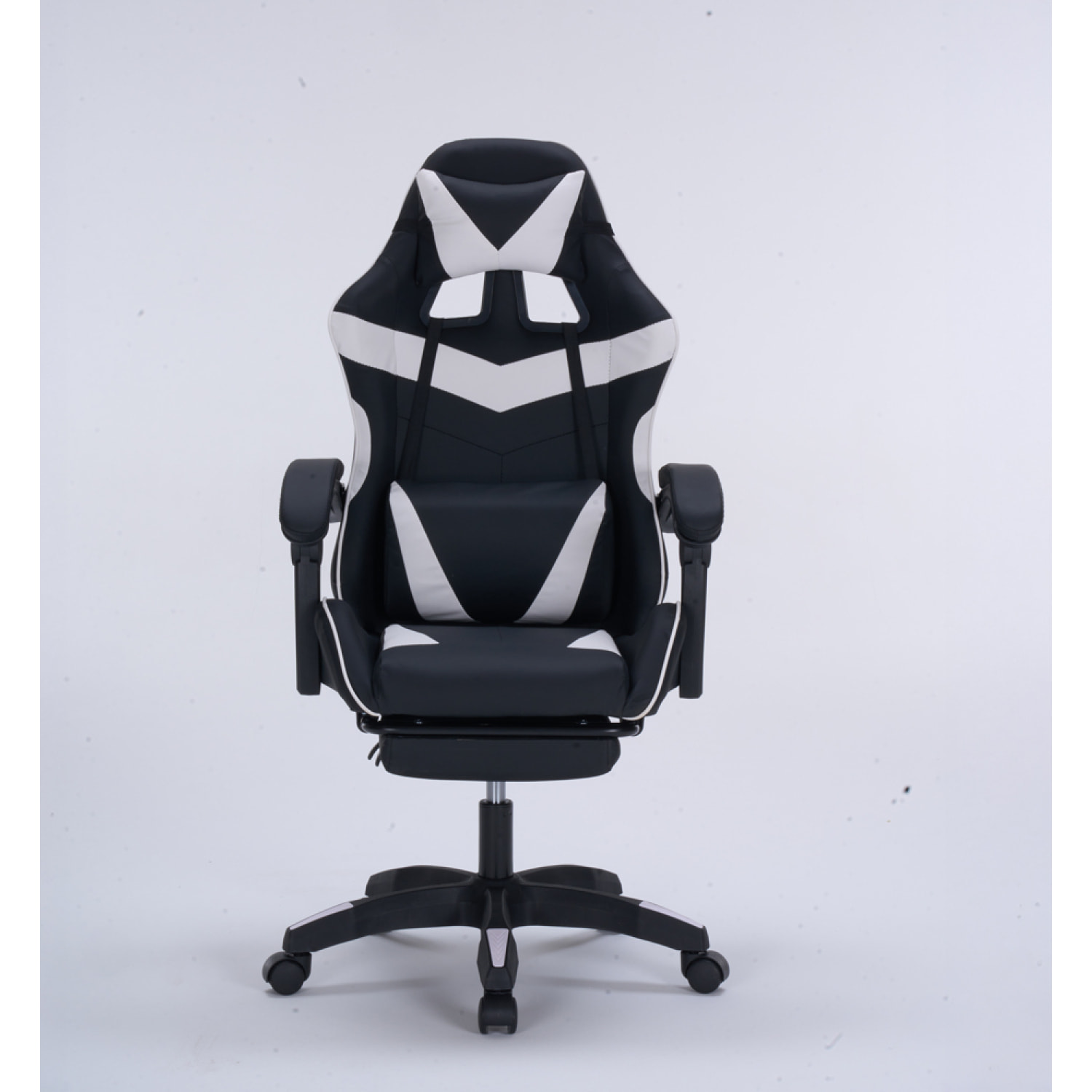 Chaise gaming de bureau ergonomique inclinable noir et blanc JOAO