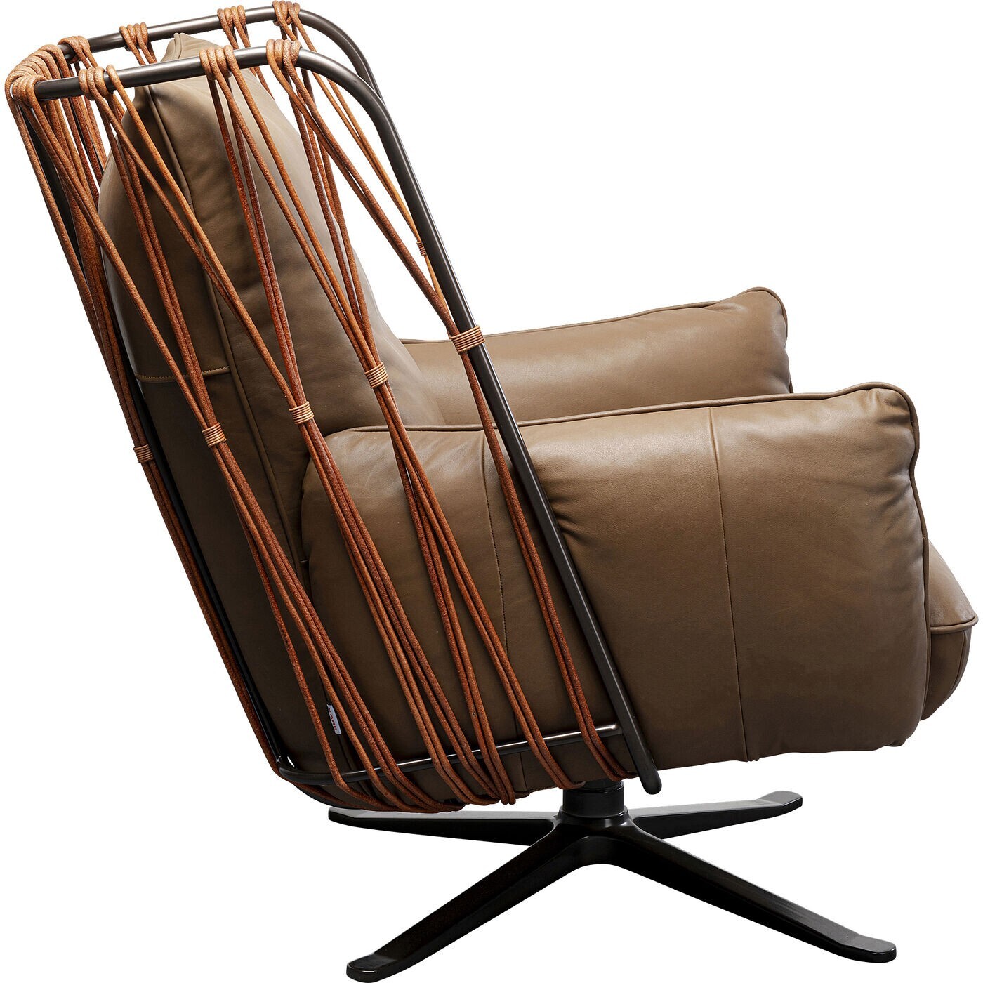 Fauteuil pivotant Paradiso marron Kare Design