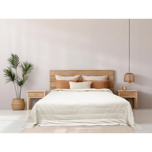 COPRILETTO LETTO PIAZZA E MEZZA BIANCO MEZZA STAGIONE TINTA UNITA EFFETTO STROPICCIATO