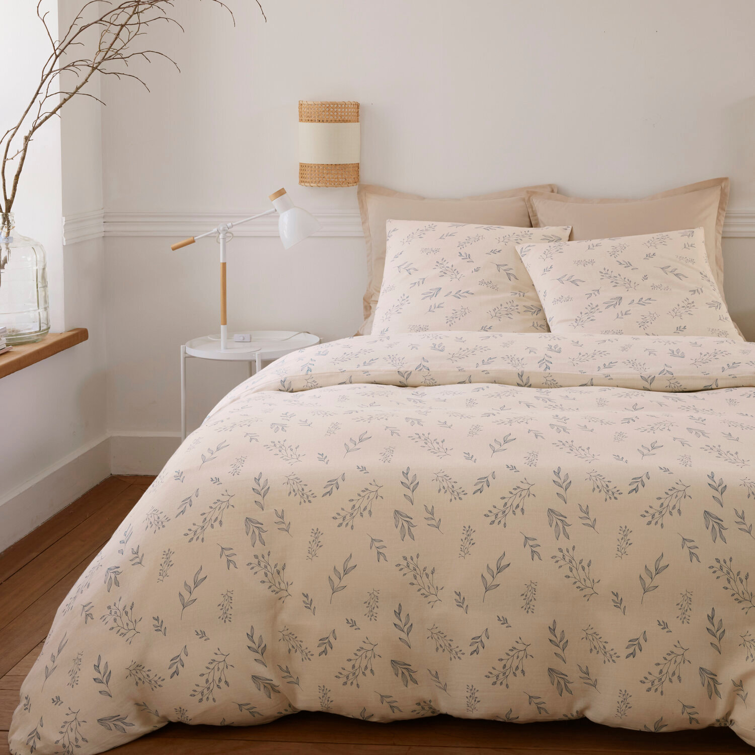 Parure housse de couette imprimé 100% gaze de coton - liveo