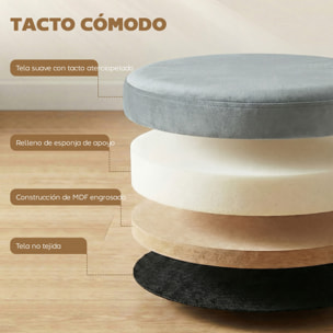 Puff Almacenaje, Banco Almacenaje Plegable, 35 L, 38x38x38 cm, Tapizado en Terciopelo, Baúl de Almacenamiento Redondo, Carga 120 kg, Taburete para Sala de Estar, Dormitorio, Entrada Gris Oscuro