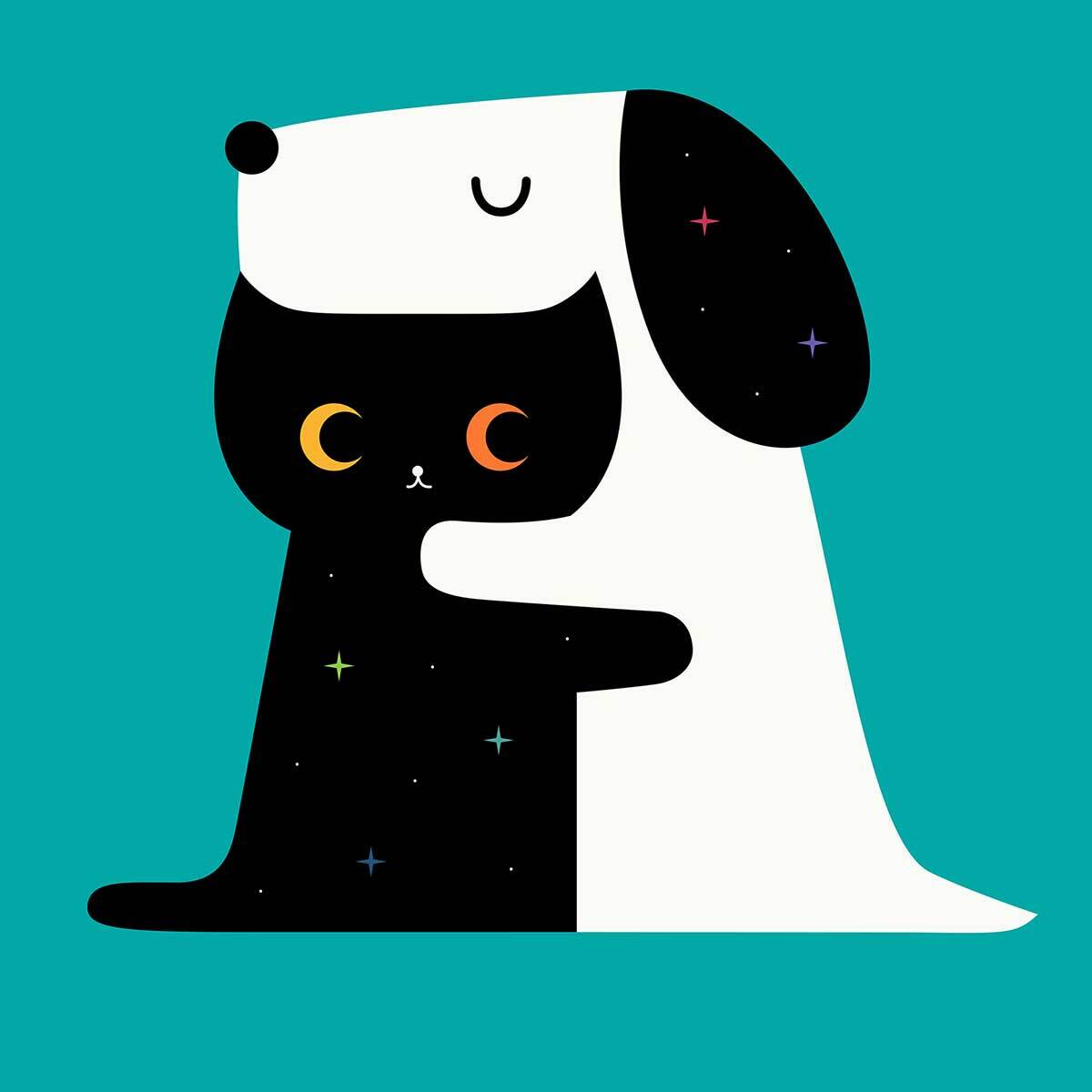 Affiche enfant calin ami ennemi  Affiche seule