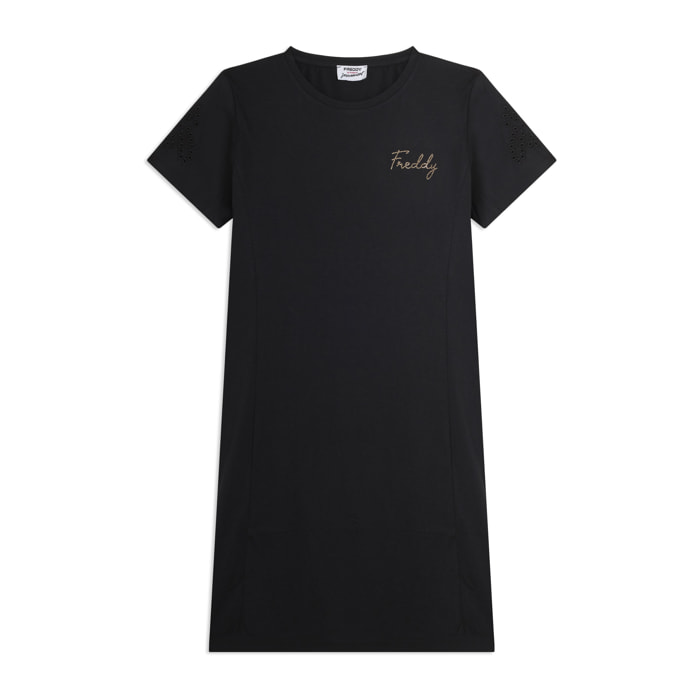 Abito con Ricamo Sangallo sulle Maniche