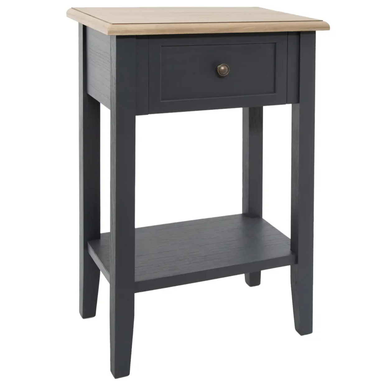 Table de chevet "Damian" - gris et bois