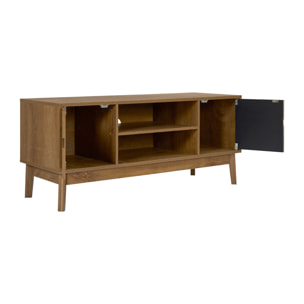 Meuble TV - HOME DECO FACTORY - Forest - Design Chaleureux - Marron et Noir