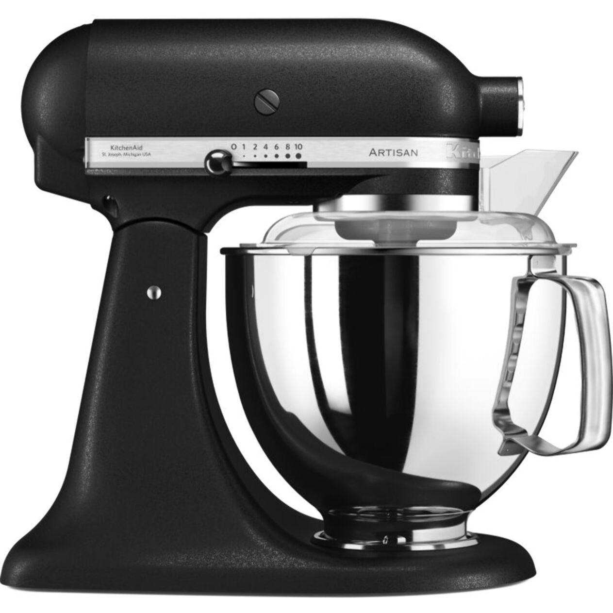 Robot pâtissier KITCHENAID 5KSM175PSEBK Artisan Truffe Noire, 4,8 L, bol avec poignée + bol 3 L, batteur souple et couvercle
