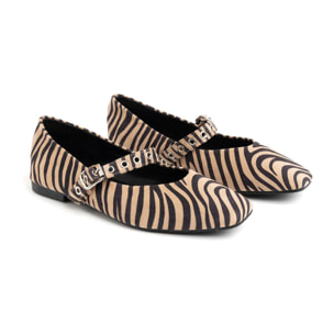 Ballerina con cinturino borchiato - ZEBRATO