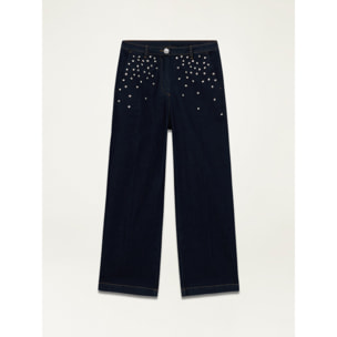 Oltre - Jeans con castoni crystal - Blu