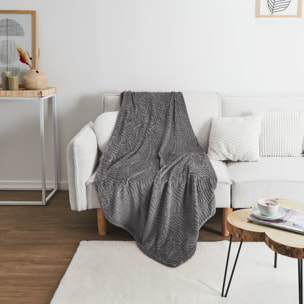 Plaid - HOME DECO FACTORY - Embossé - Flanelle - Gris