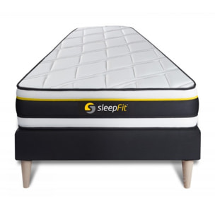 Ensemble matelas SOFT + sommier kit noir