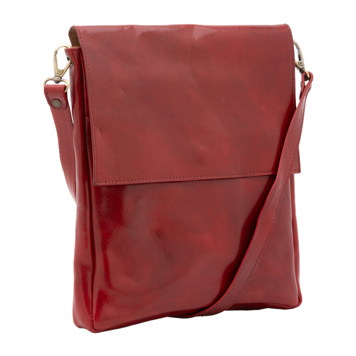 Borsa a tracolla  da uomo In Vera pelle Made in Italy 31x35x4 cm