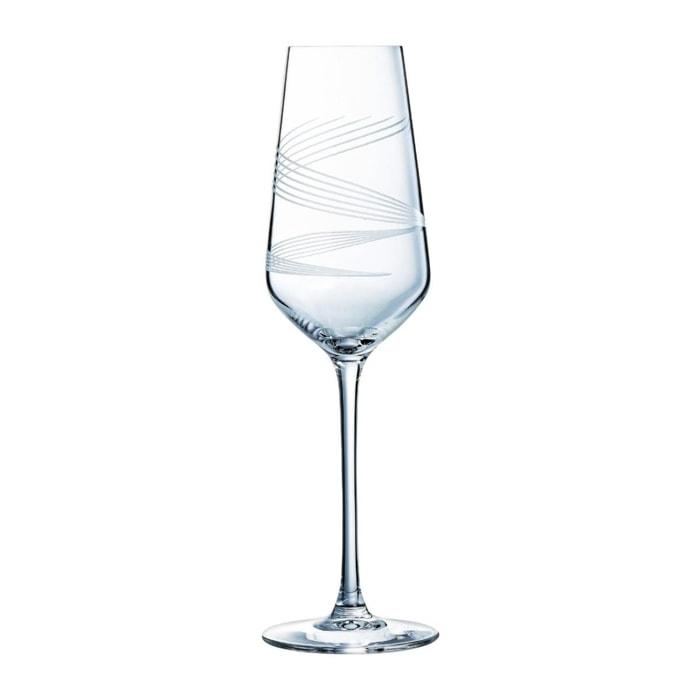 8 flûtes à champagne en verre 21 cl Intense - Cristal d'Arques
