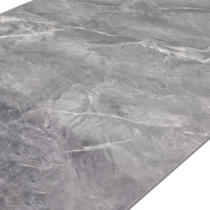 Tavolino Vacchetti in metallo con piano in pietra sinterizzata grigia cm120x65h45