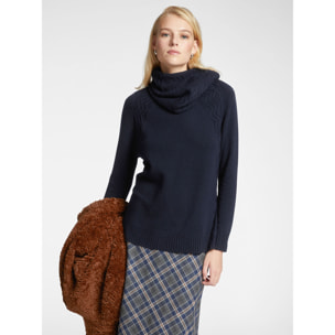 Elena Mirò - Maglia in lana con collo staccabile - Blu
