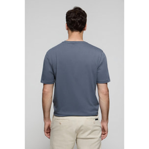 Camiseta Surfer loose fit azul denim con logo minimal engomado Polo Club