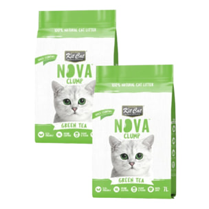 Pack 2x Kit Cat Arena Eco Nova Pack Ahorro - Green Tea 7 L Arena para gatos