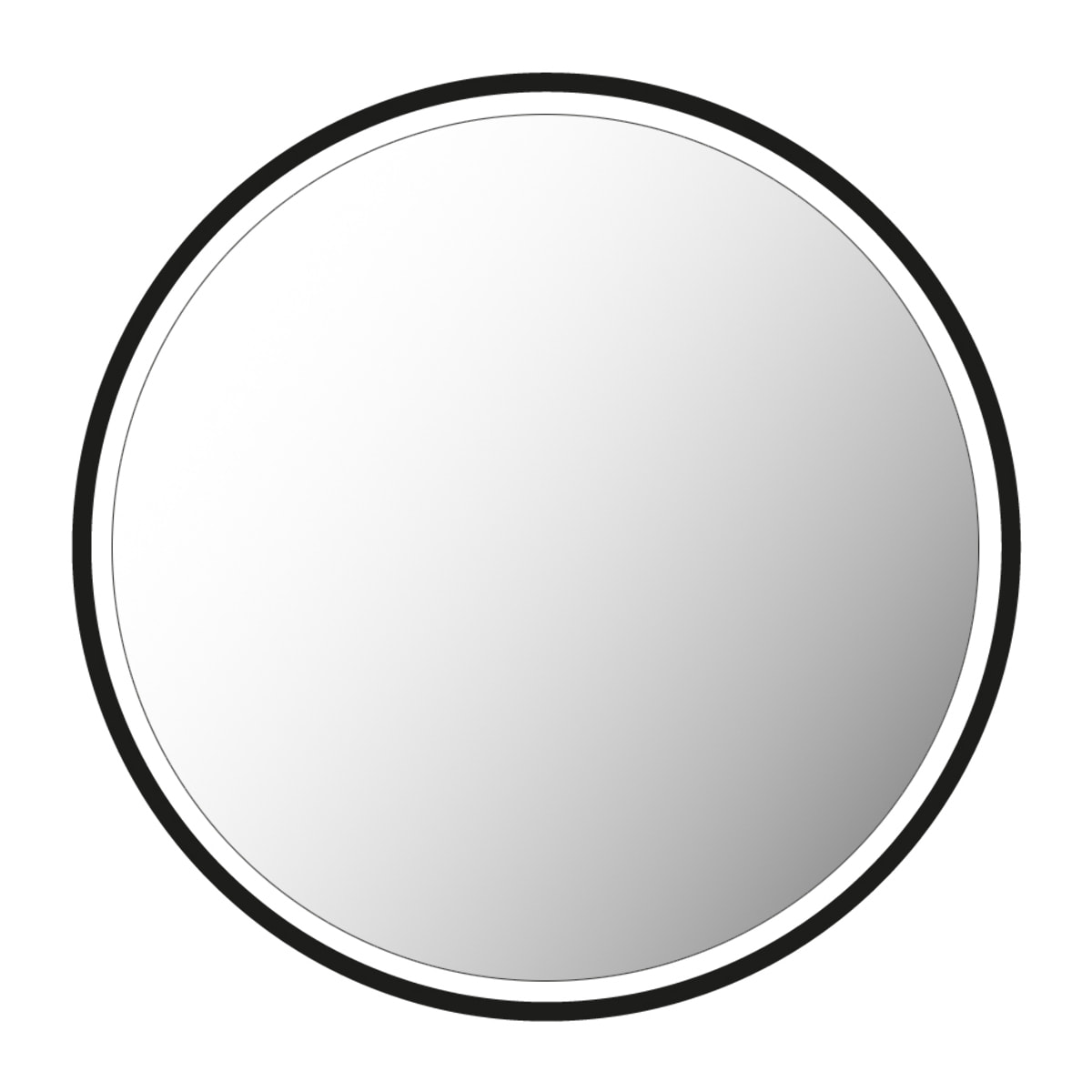 Miroir salle de bain ROND avec éclairage LED et contour noir - Diam 50cm