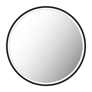 Miroir salle de bain ROND avec éclairage LED et contour noir - Diam 50cm