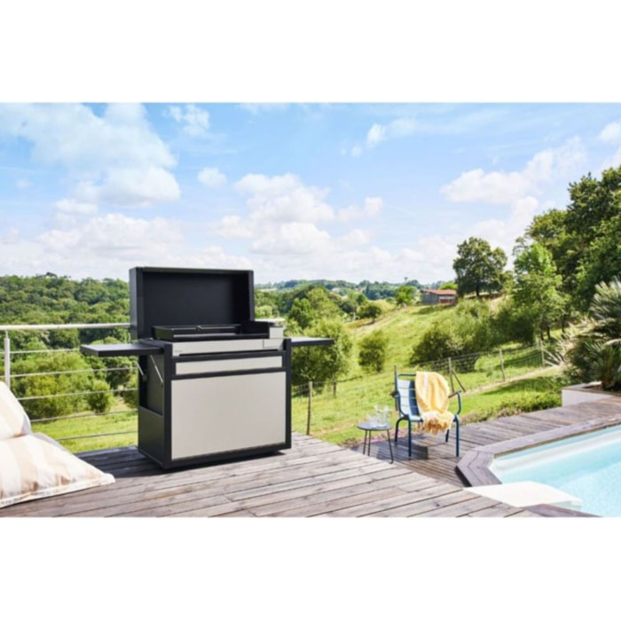 Chariot Plancha FORGE ADOUR CH PAF75NG Acier Noir/Gris