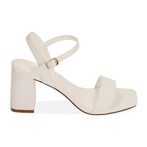 Sandali minimal bianchi, tacco 7,5 cm