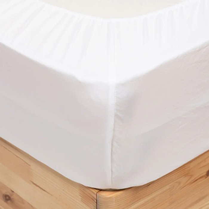 Drap housse "Priscia" blanc 160x200cm