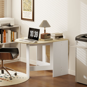 Mesa Plegable de Comedor, Mesa de Cocina Plegable Ovalada, con Alas Abatibles, Hasta 6 Personas, para Comedor, Salón, Espacio Pequeño, 163x80x75 cm, Natural