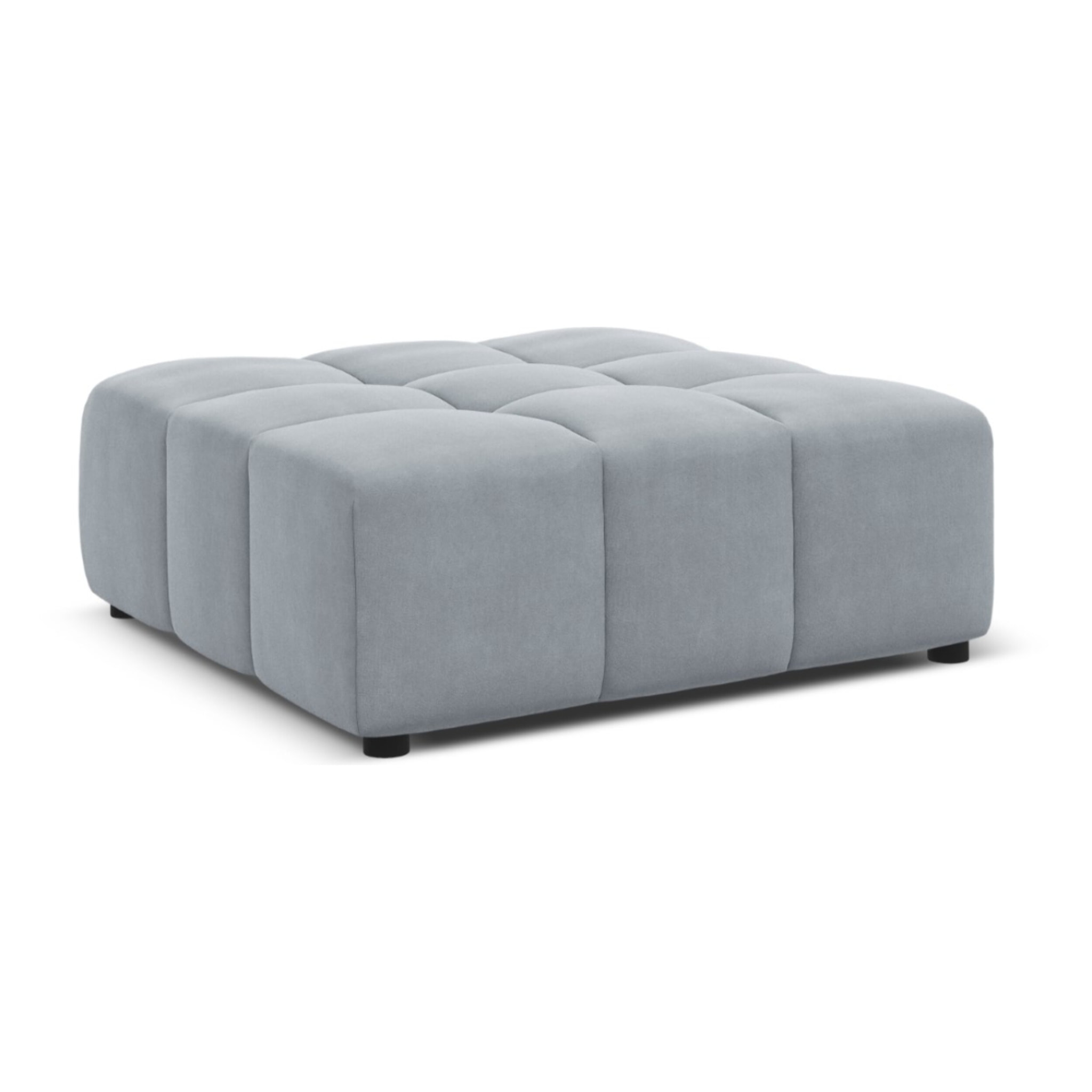 Pouf "Luc" en velours bleu clair