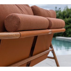 Salon de jardin en aluminium - 4 places - terracotta - ARIZONA