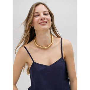 Top con spalline e strass