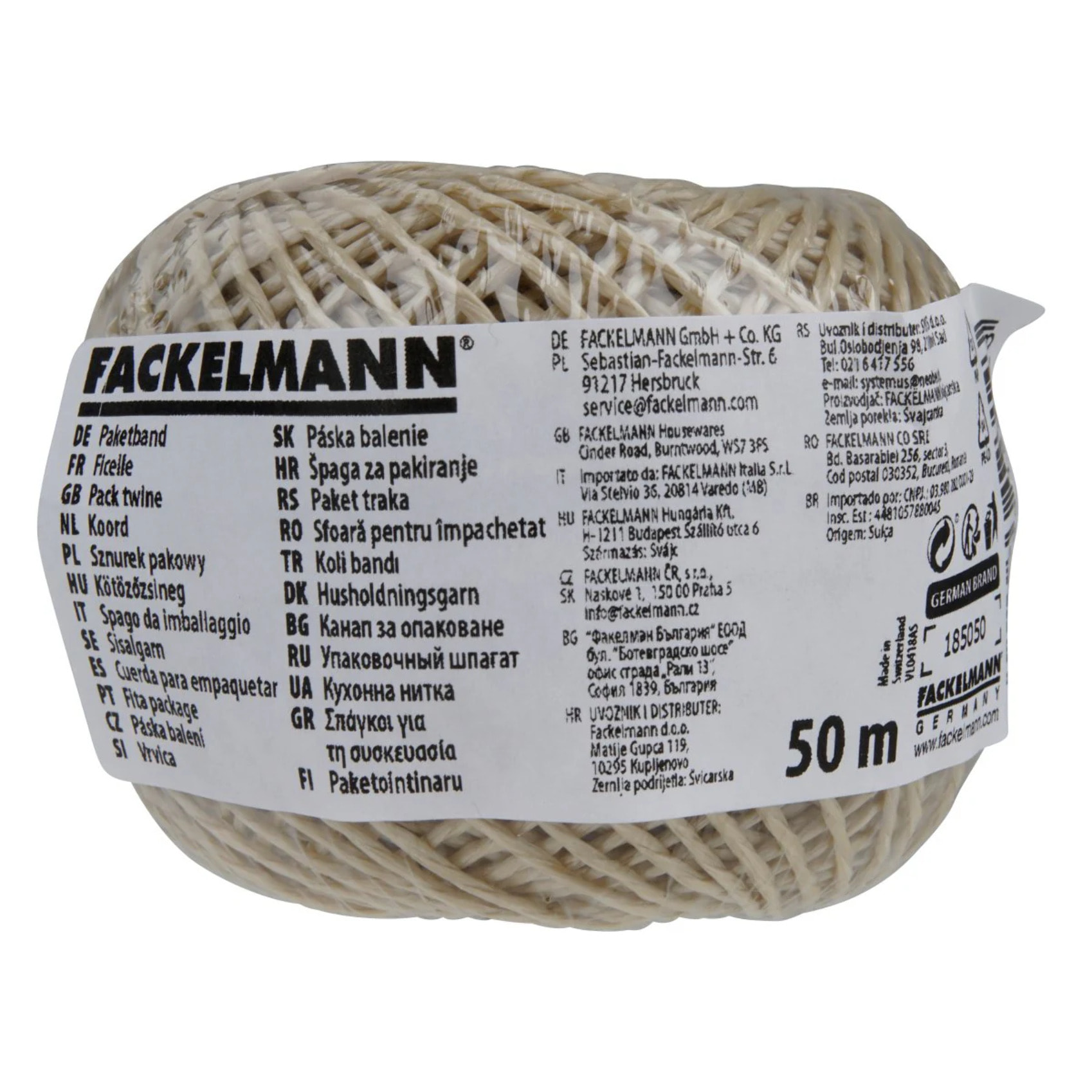 Ficelle couleur lin 50 m Fackelmann Tecno