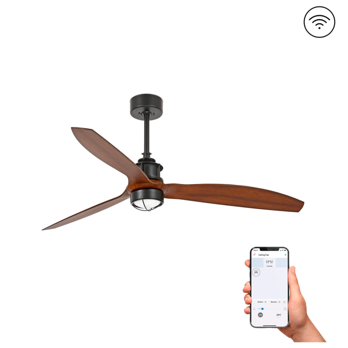 JUST FAN M LED Ventilateur noir/bois DC SMART